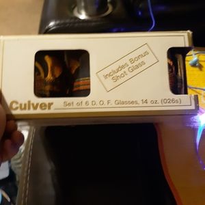 Culver Vintage 6 glass Christmas set